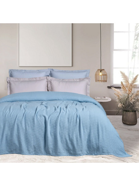 Κουβέρτα Ζακάρ Υπέρδιπλη 220x240 Das Home 0489 Μπλέ