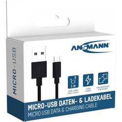 Ansmann Data and Charging Cable USB to Micro-USB 100cm