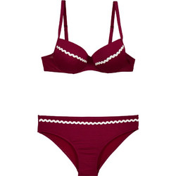 Γυναικείο μαγιό bikini με μπανέλα romance μπορντό S24