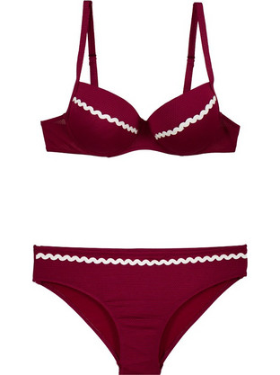Γυναικείο μαγιό bikini με μπανέλα romance μπορντό S24