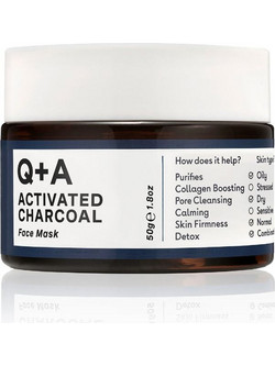 Q+A Activated Charcoal Κρεμώδης Μαύρη Μάσκα Προσώπου για Μαύρα Στίγματα με Άνθρακα 50gr