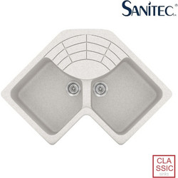 Sanitec Classic 310 Επικαθήμενος Νεροχύτης Γωνιακός Γρανίτη Ματ 83x Metallic Ice 83x50cm
