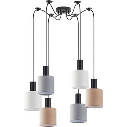 Home Lighting Κρεμαστό Φωτιστικό Οροφής Πολύφωτο Γκρι SE21-BL-4-BL6-SH12 77-8918