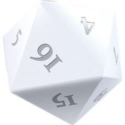 Up - Vivid Heavy Metal D20 Dice Set (2Ct) White
