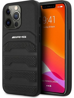 AMG Leather Debossed Lines case for iPhone 13 Pro / iPhone 13 - black