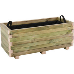 FLOWER POT WOOD Ζαρντινιέρα, Εμποτισμού Pine, Απόχρωση Φυσικό, 90x40x36cm