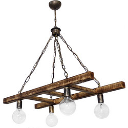 Heronia Lighting SKALA/4 Κρεμαστό Φωτιστικό Οροφής Ράγα Πολύφωτο Καφέ 30-0054