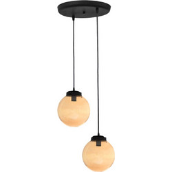 Heronia Lighting Κρεμαστό Φωτιστικό Οροφής Δίφωτο E27 Χρυσό Φ30cm 02-0354