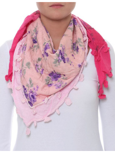 Biston fashion &apos,Σαν πασμινα, τριγωνο, με λουλουδια 29-501-001 090 PINK