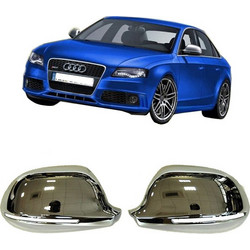 Καπάκια Καθρεφτών Για Audi A3 8P 08-11, A4 B8 08-11, A5 8T 07-11, A6 4F 08-11 (Plastic) Χρωμίου 2 Τεμάχια