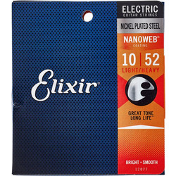 Elixir Strings 12077 Σετ 6 Χορδές Ηλεκτρικής Κιθάρας Nickel Plated Steel 10-52" Light Tension
