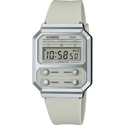 Casio Vintage Ψηφιακό Ανδρικό Ρολόι Χρονογράφος με Μπεζ Καουτσούκ Λουράκι A100WEF-8AEF