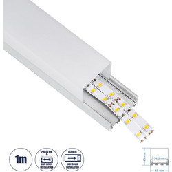 SURFACEPENDANT-PROFILE 70864-1M Προφίλ Αλουμινίου - Βάση & Ψύκτρα Ταινίας LED με Λευκό Γαλακτερό Κάλυμμα - Επιφανειακή & Κρεμαστή Χρήση - Πατητό Κάλυμμα - Ασημί - 1 Μέτρο - Μ100 x Π4.5 x Υ4.2cm