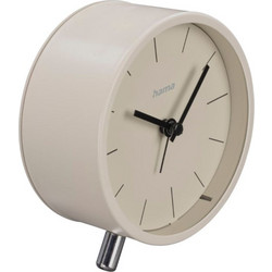 Hama Radio Clock Flores analogue w/o ticking, grey/beige 222229