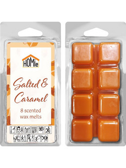 Αρωματικό wax melt salted caramel σετ 8 κύβοι 80gr πορτοκαλί 37-464