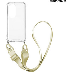 Sonique Armor Clear Back Cover με Strap Beige (Huawei P50 Pro)