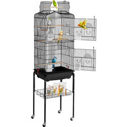 VEVOR Large Bird Cage 62 σε Rolling Metal Parakeet Cage for Cockatiels Parrot