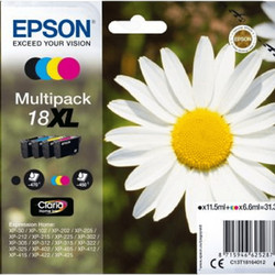 Epson 18XL B/C/M/Y Πακέτο 4 Μελανιών Εκτυπωτή Inkjet C13T181640