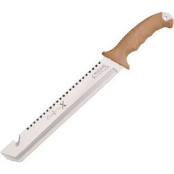 Camillus CARNIVORE X(TM) Machete with Sheath, brown handle