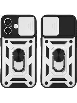 Sonique Ring Armor CamPro Θήκη iPhone 16 Plus Silver