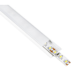 GloboStar(R) ALP-LINEAR CURBARIO 70863-3M Προφίλ Αλουμινίου - Βάση + Ψύκτρα Ταινίας LED με Λευκό Γαλακτερό Κάλυμμα - Επιφανειακή Χρήση - Εύκαμπτο με Δυνατότητα Κυρτής Τοποθέτησης - Πατητό Κάλυμμα - Λε
