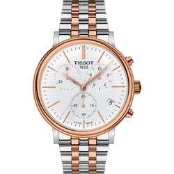 Tissot T-Classic Carson Premium Ανδρικό Ρολόι Χρονογράφος με Ασημί Μεταλλικό Μπρασελέ T122.417.22.011.00