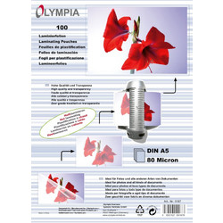 Olympia Φύλλα πλαστικοποίησης 9167 για Α5 σε κουτί 80 microns 100 τμχ
