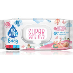 GoWipes Super Sensitive υγρά μαντηλάκια καθαρισμού για παιδιά για ευαίσθητο δέρμα 0+ 60 τμχ