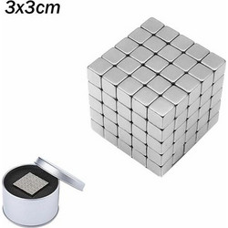 Μαγνητικές Μπίλιες 3x3cm για Διακόσμηση Γραφείου σε Ασημί Χρώμα 125τμχ