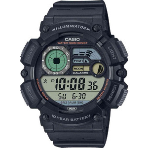 Casio Ψηφιακό Ανδρικό Ρολόι Χρονογράφος με Μαύρο Καουτσούκ Λουράκι WS-1500H-1AVEF