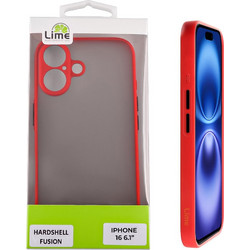 Lime Successories Lime Θηκη Iphone 16 6.1'' Hardshell Fusion Full Camera Protection Red With Black KEYS