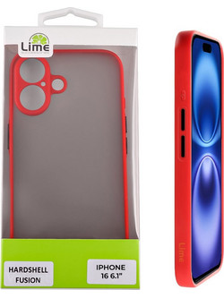 Lime Successories Lime Θηκη Iphone 16 6.1'' Hardshell Fusion Full Camera Protection Red With Black KEYS