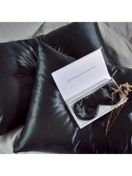 ΜΕΤΑΞΩΤΟ ΣΕΤ ΣΕΝΤΟΝΙΑ KING SIZE 2,70*2,80 ΑΠΟ 100% MULBERRY SILK - BLACK