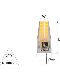 LED ΣΙΛΙΚΟΝΗΣ MAT G4 3W 12VAC/DC ΝΤΙΜΑΡΙΖΟΜΕΝΟ ΘΕΡΜΟ 13-0903009