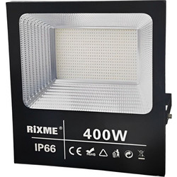 LED Αδιάβροχος Προβολέας 400W 400 SMD 36000LM 220V Ψυχρό Λευκό IP66 RIXME RZ-160 Μαύρος
