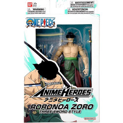 Bandai Anime Heroes One Piece Roronoa Zoro Three Sword Style 17cm