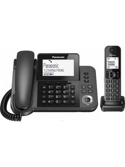 Panasonic KX-TGF320 Ασύρματο Τηλέφωνο με Ανοιχτή Ακρόαση Στήριξη στον Τοίχο Μαύρο