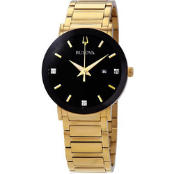 Bulova Diamond Ανδρικό Ρολόι με Χρυσό Μεταλλικό Μπρασελέ 97D116