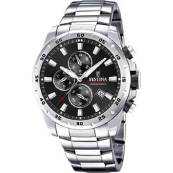 Festina Ανδρικό Ρολόι Χρονογράφος με Ασημί Μεταλλικό Μπρασελέ F20463/4