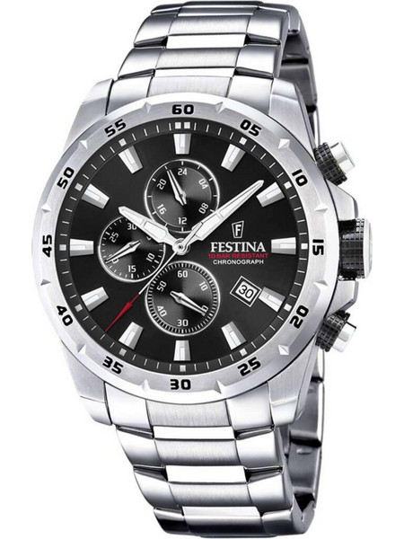 Festina Ανδρικό Ρολόι Χρονογράφος με Ασημί Μεταλλικό Μπρασελέ F20463/4