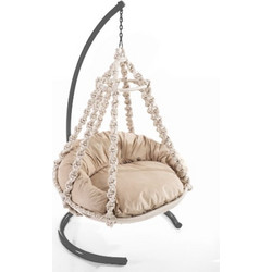 Cherry Κρεμαστή Κούνια Φωλιά Wicker Μπεζ 18100