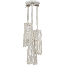 Heronia Lighting MAC-01 PENDEL Κρεμαστό Φωτιστικό Οροφής με Σχοινί Τρίφωτο Λευκό 31-1062
