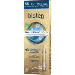 Bioten Hyaluronic Gold Ampoules Αντιγηραντικό Ενυδατικό Serum Προσώπου με Υαλουρονικό 7x1.3ml