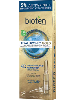 Bioten Hyaluronic Gold Ampoules Αντιγηραντικό Ενυδατικό Serum Προσώπου με Υαλουρονικό 7x1.3ml