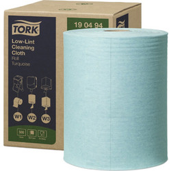 Πανί Καθαρισμού Σε Ρολό Non-Woven Τιρκουάζ 1φυλλο 180m Tork Low Lint 190494