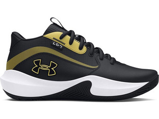 Under Armour Lockdown 7 Παιδικά Αθλητικά Παπούτσια για Μπάσκετ Μαύρα Χρυσά 3028513-001