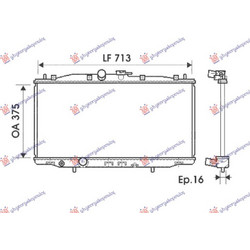 Ψυγειο Νερου 2.0-2.4 Βενζινη Μηχανικο (375x713x16) (VALEO) Honda Accord 03-08 - 028906305