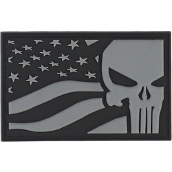 Ραφτό σήμα με velcro Army Surplus | Punisher USA flag patch grey | 444130-7423