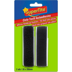 Supertite 8063 Αυτοκόλλητο Velcro Άσπρο/Μαύρο 2ΤΜΧ