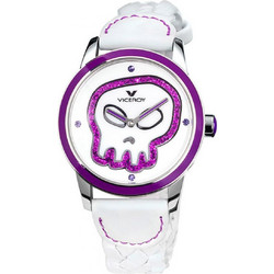 Viceroy Skull White Leather Strap 42116-70